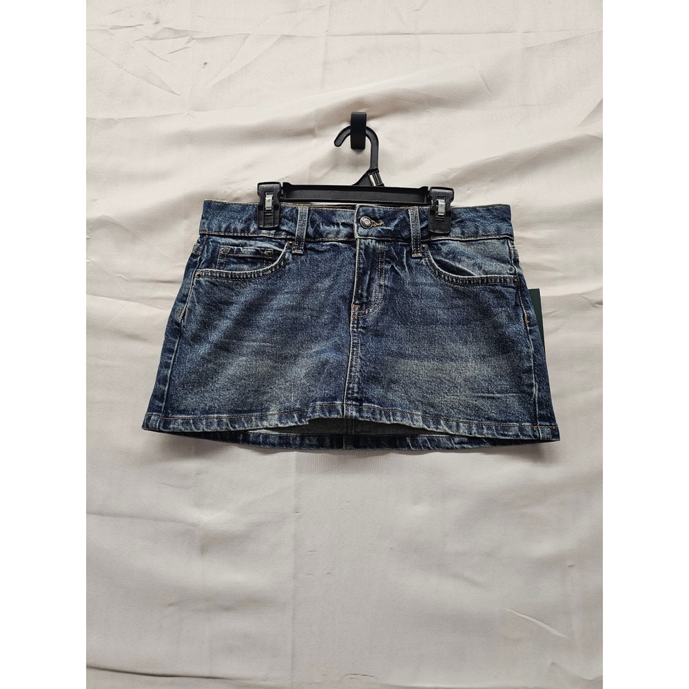 Wild Fable Womens Distressed Denim Skort Blue Cotton Blend Casual Size 2